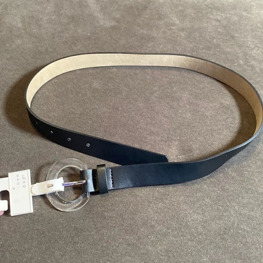 Women’s Black Belt with Clear Buckle S NWT